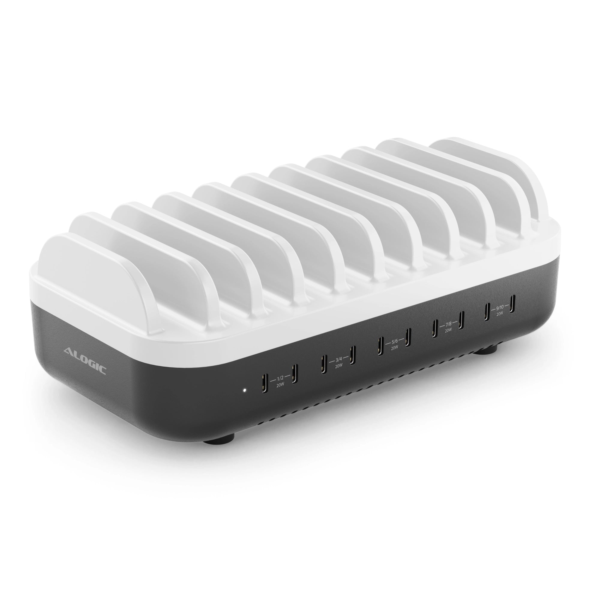 Powerfin 10 Port 100w USB-C Desktop Charging Station