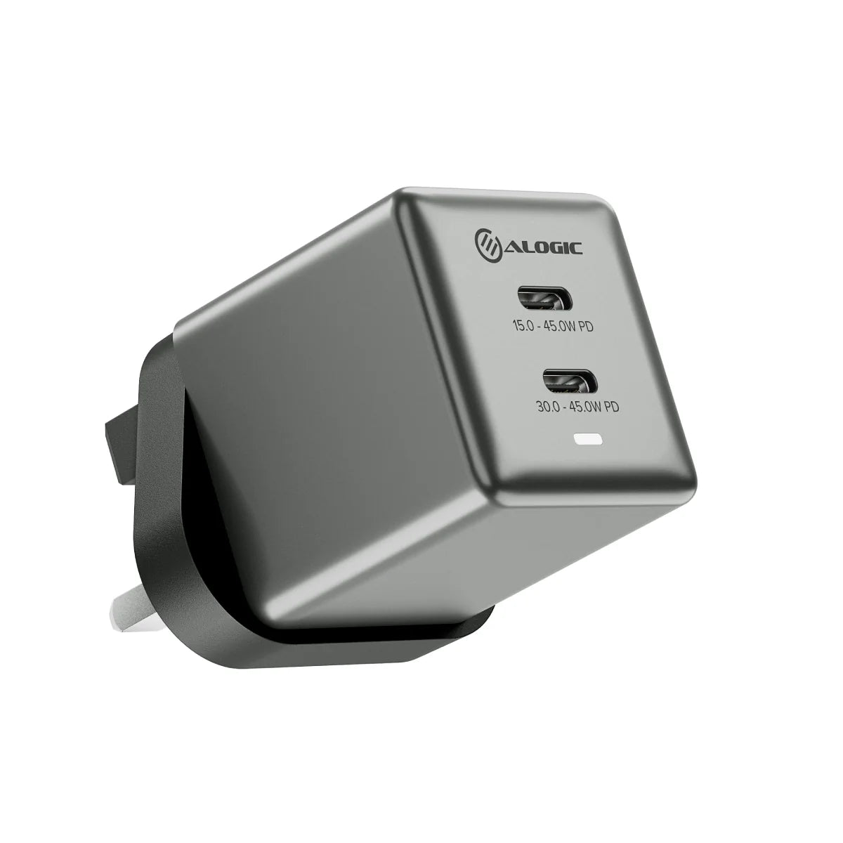 Dual USB-C Rapid Power 45W Cube GaN Charger