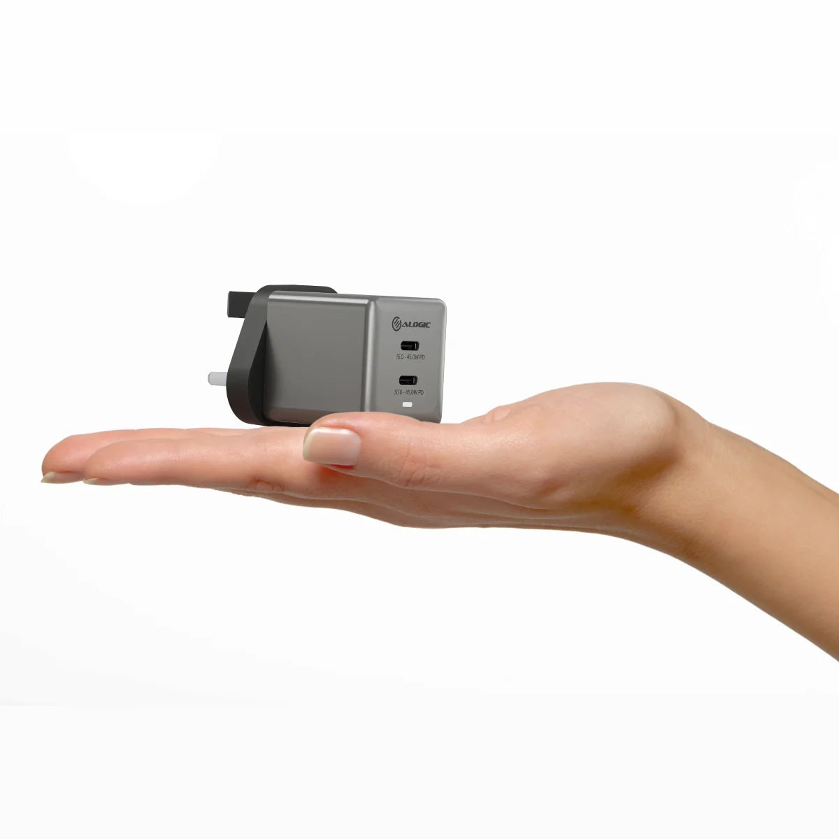Dual USB-C Rapid Power 45W Cube GaN Charger