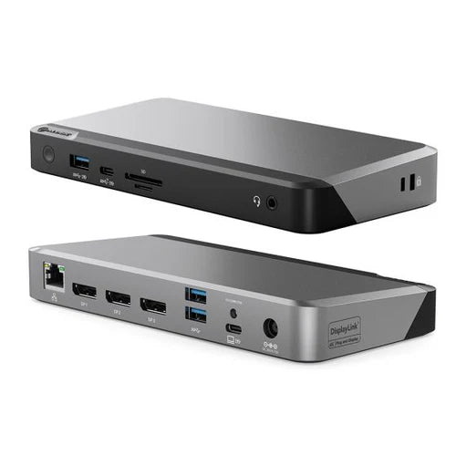 Clarity Max Touch 32" UHD 4K Monitor with USB-C Power Delivery, Webcam and Touch Screen (Pack of 3) + DX3 Triple 4K Display Universal Docking Station _ with 100W Power Delivery