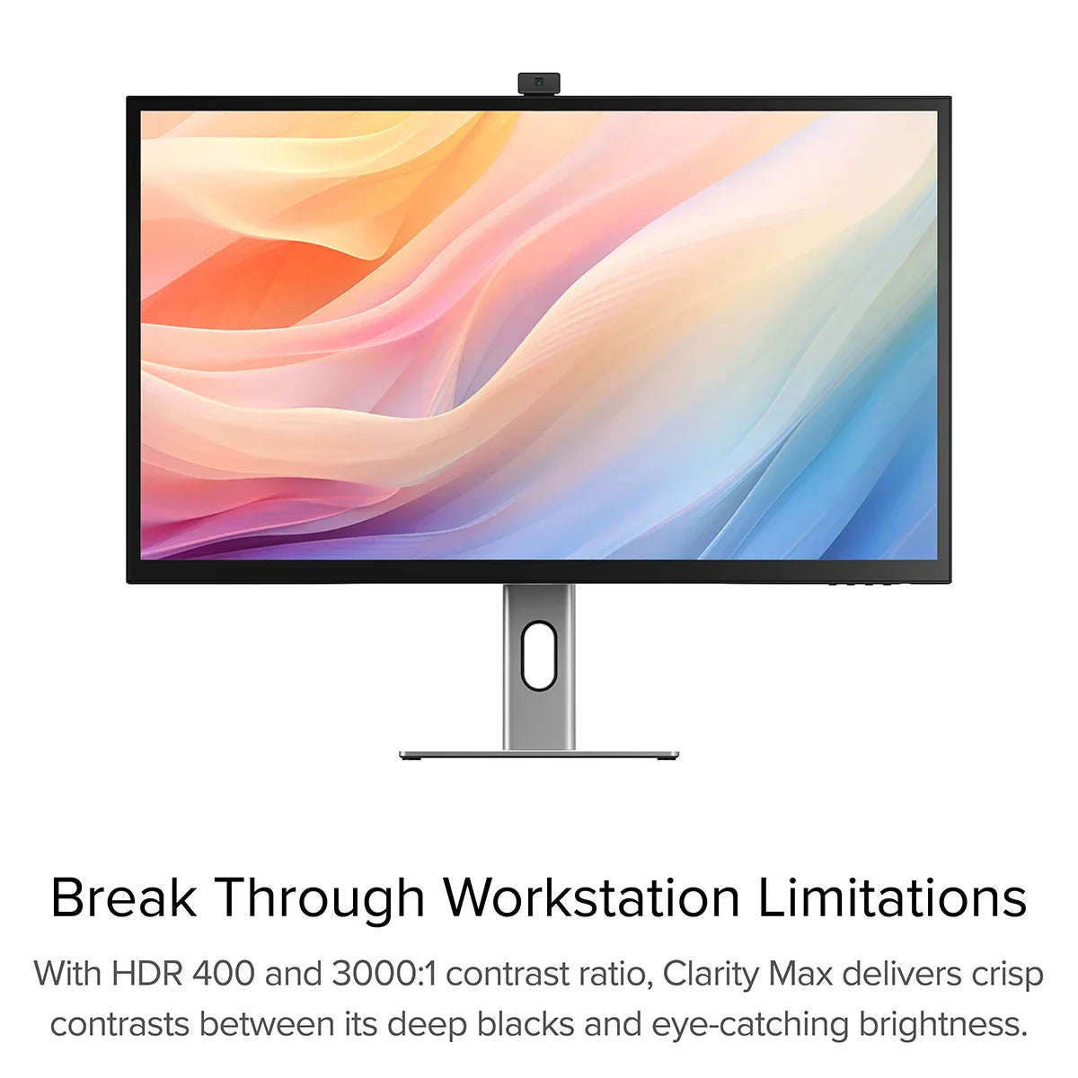 Clarity Max Pro 32" UHD 4K Monitor with USB-C Power Delivery and Webcam + Dual 4K Universal Docking Station _ DisplayPort Edition
