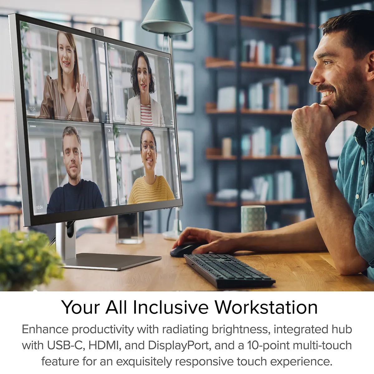 Clarity Max Pro 32" UHD 4K Monitor with USB-C Power Delivery and Webcam + Dual 4K Universal Docking Station _ DisplayPort Edition