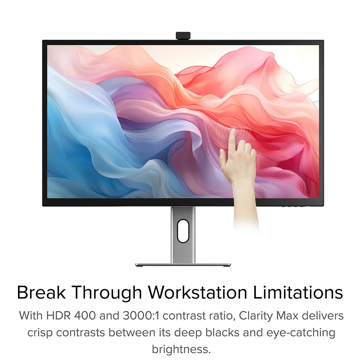 Clarity Max Touch 32" UHD 4K Monitor with USB-C Power Delivery, Webcam and Touch Screen (Pack of 3) + DX3 Triple 4K Display Universal Docking Station _ with 100W Power Delivery
