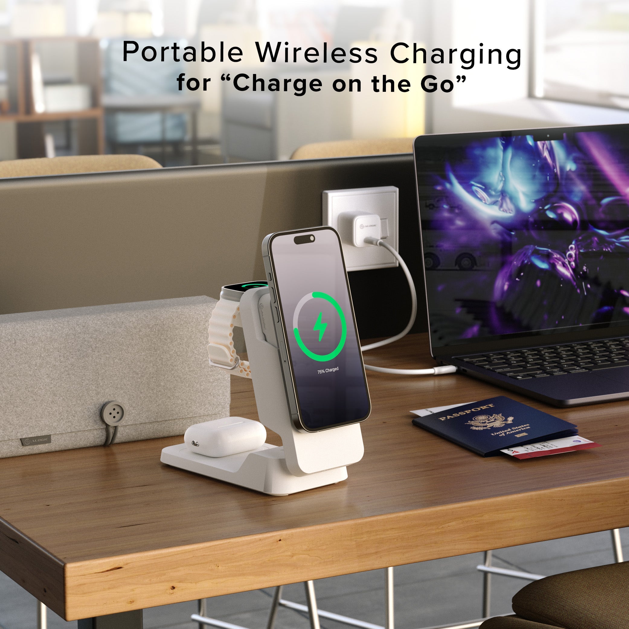 Matrix Ultimate 3-in-1 Wireless Charger with 5,000mAh MagSafe Power Bank - Global Edition