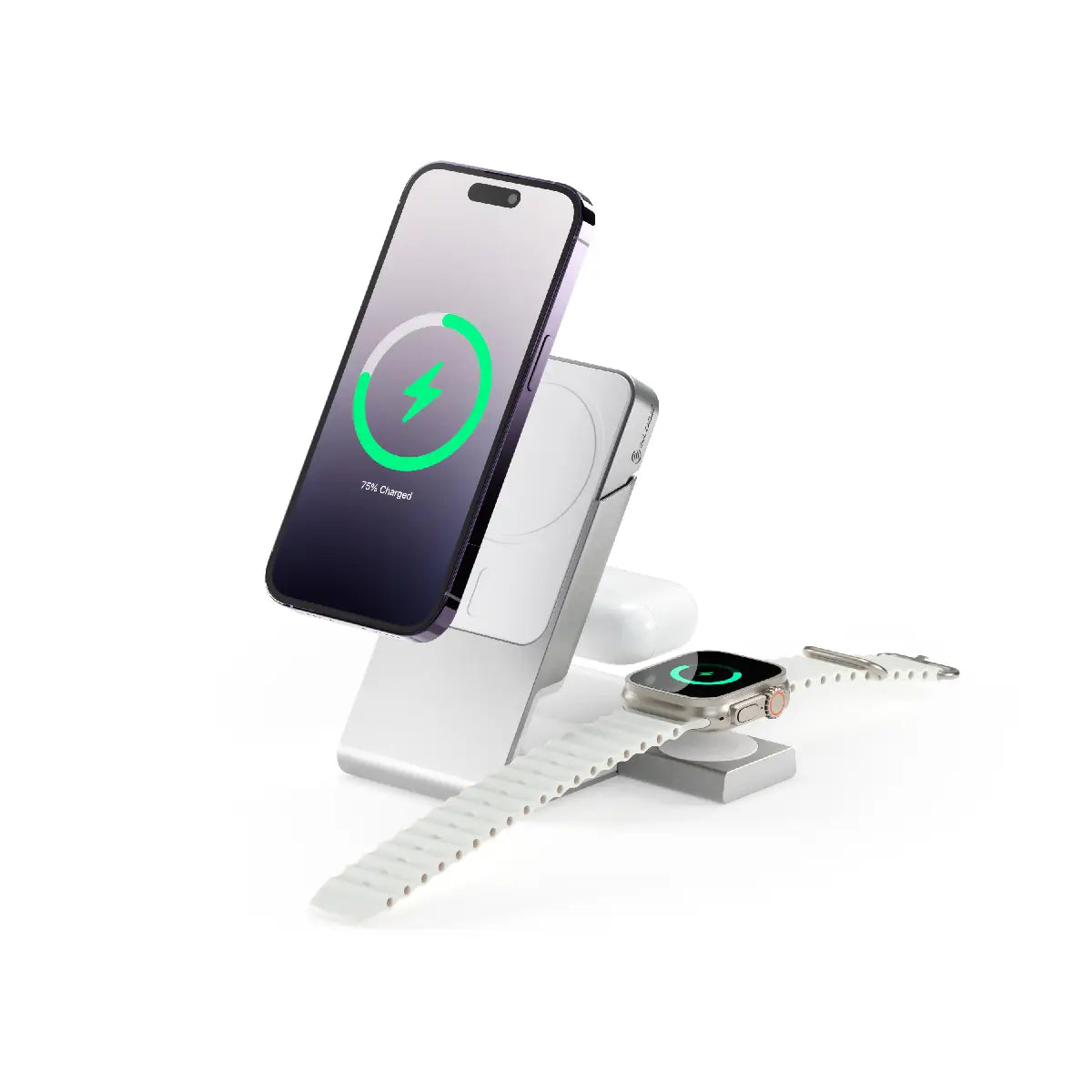 Matrix+ 3-in-1 Magnetic Charging Dock with 5000mAH Wireless Power Bank & 30W Multi Country Power Adapter