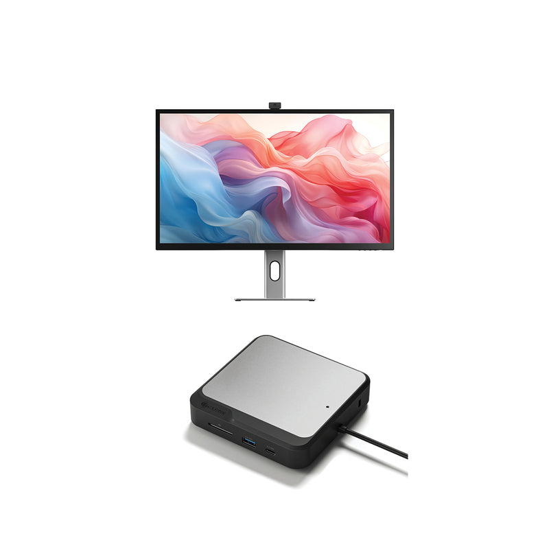 Clarity Max Touch 32" UHD 4K Monitor with USB-C Power Delivery, Webcam and Touch Screen + Dual 4K Universal Docking Station _ HDMI Edition