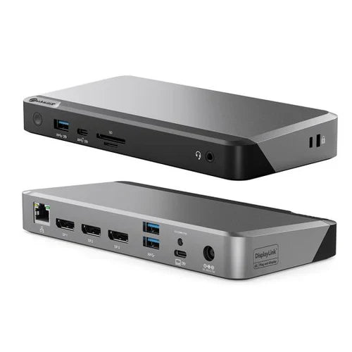 Clarity Fold Touch 32" 4K UHD Monitor with 65W Power Delivery, Webcam, Touchscreen & Fold Stand (Pack of 3) + DX3 Triple 4K Display Universal Docking Station _ with 100W Power Delivery