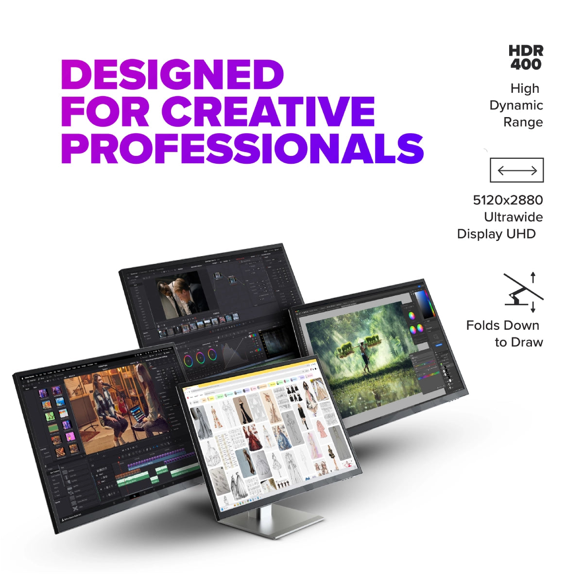 Clarity 5K Fold Touch 27" UHD Monitor with USB-C Power Delivery and Touchscreen