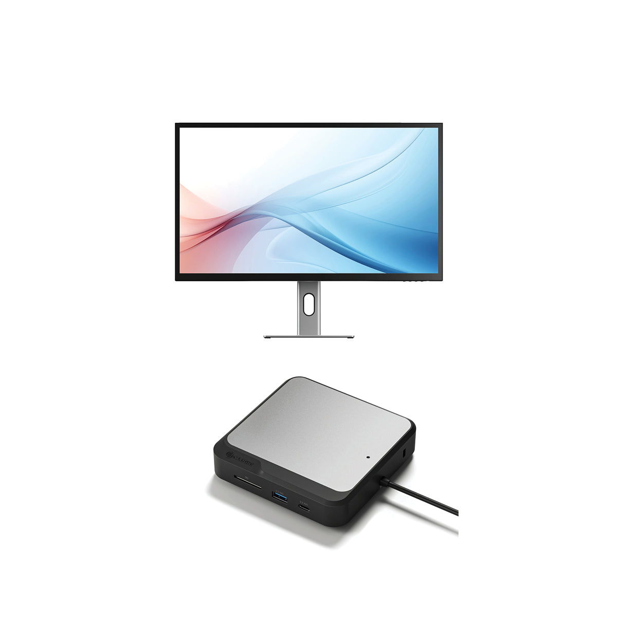 Clarity Max 32" UHD 4K Monitor with USB-C Power Delivery + Dual 4K Universal Docking Station _ DisplayPort Edition