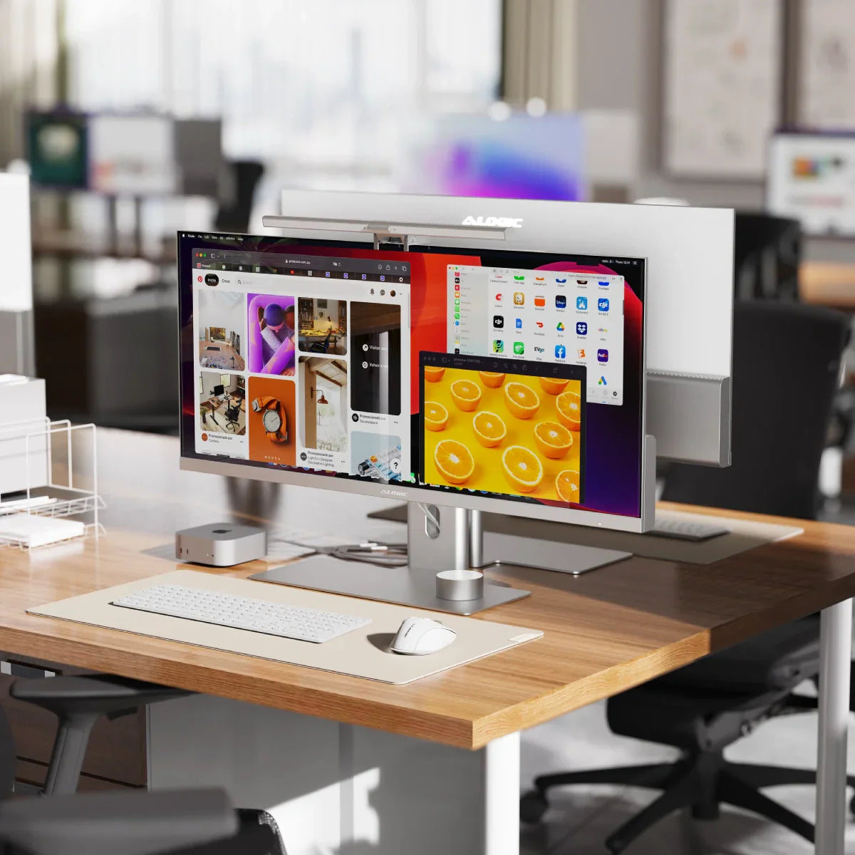 Edge 40" Ultrawide QHD Monitor Ultimate Home Workspace Kit - Silver
