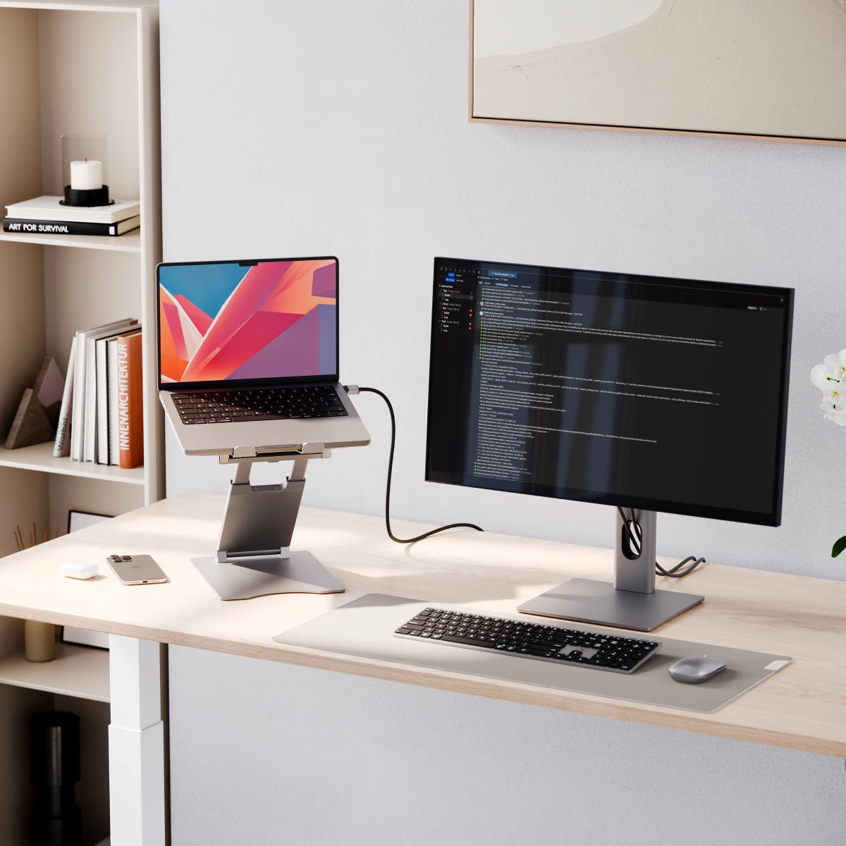 Elite Plus Adjustable Laptop Riser - Silver