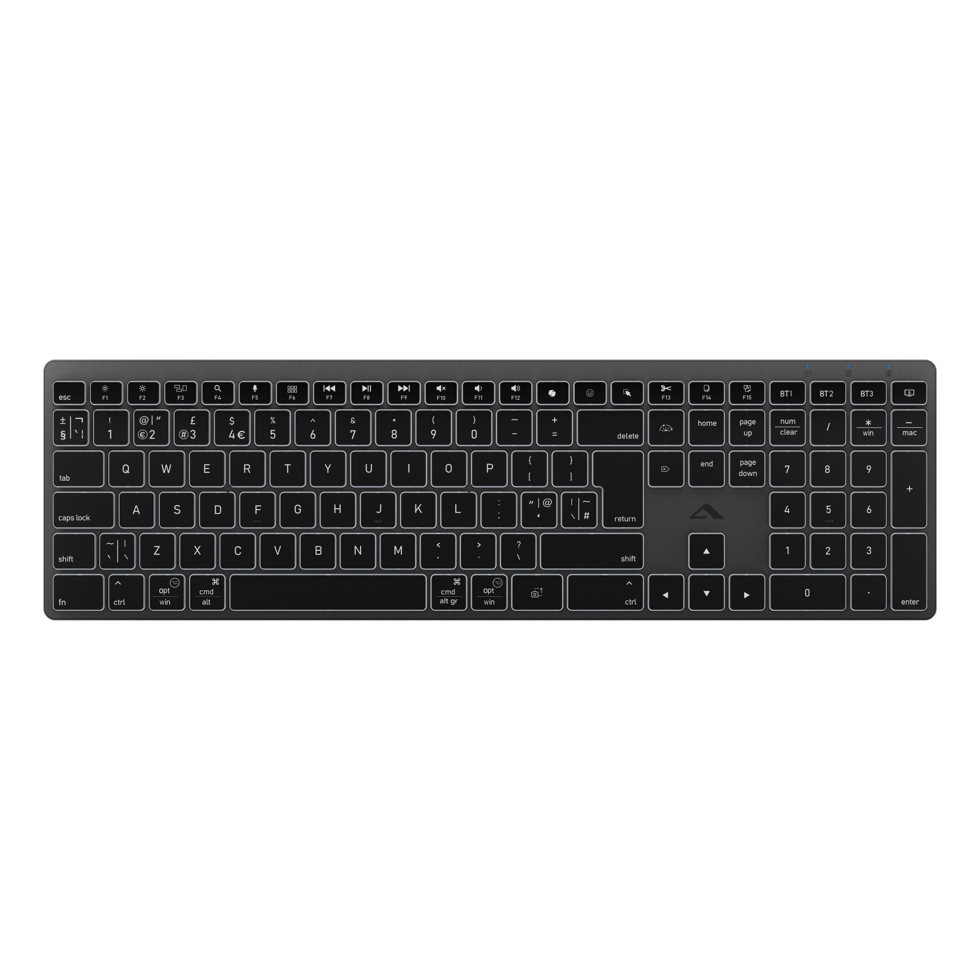Hush Full Size USB-C Rechargeable Wireless Keyboard with Backlight