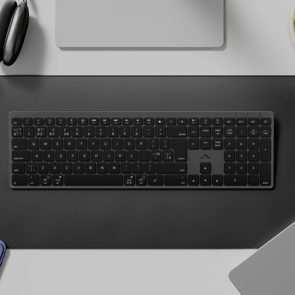 Hush Full Size USB-C Rechargeable Wireless Keyboard with Backlight