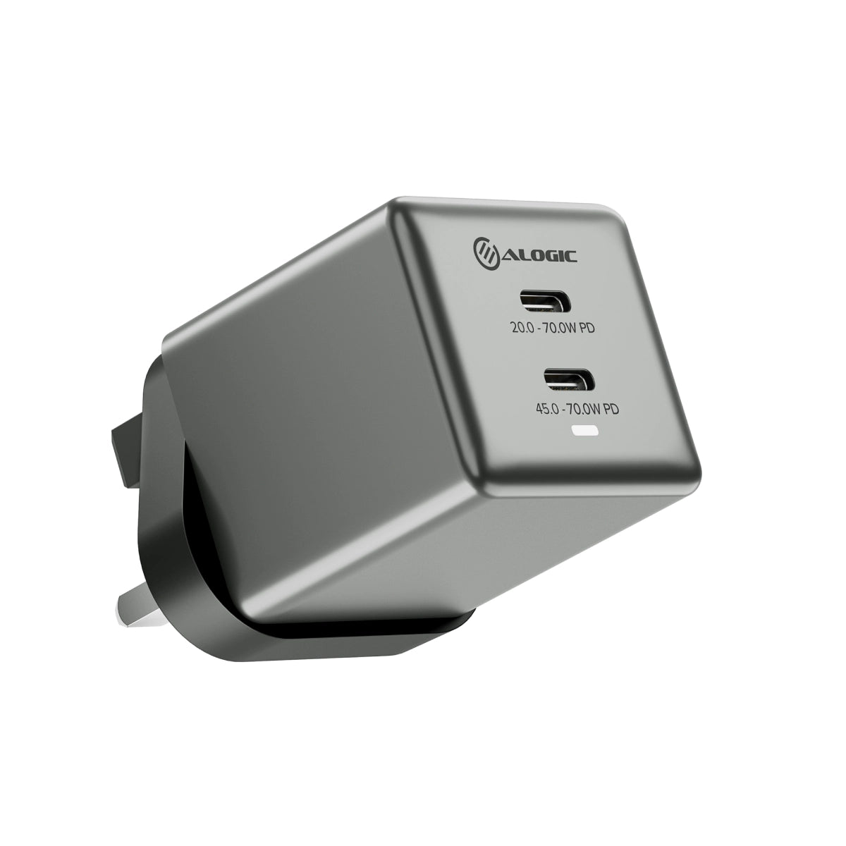 Dual USB-C Rapid Power 70W Cube GaN Charger