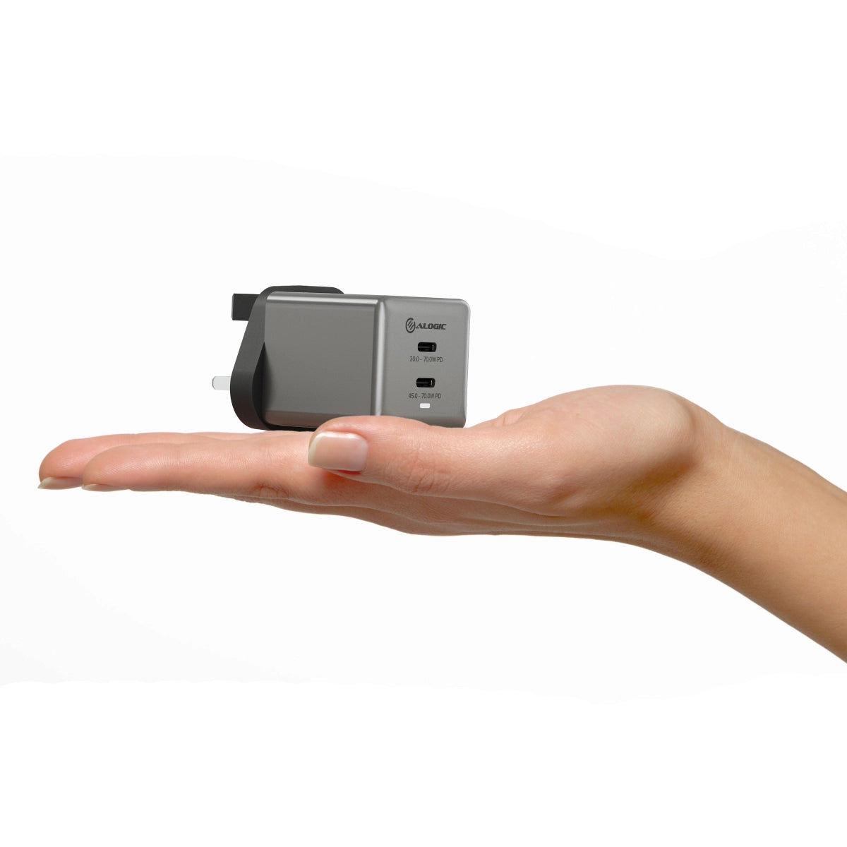 Dual USB-C Rapid Power 70W Cube GaN Charger