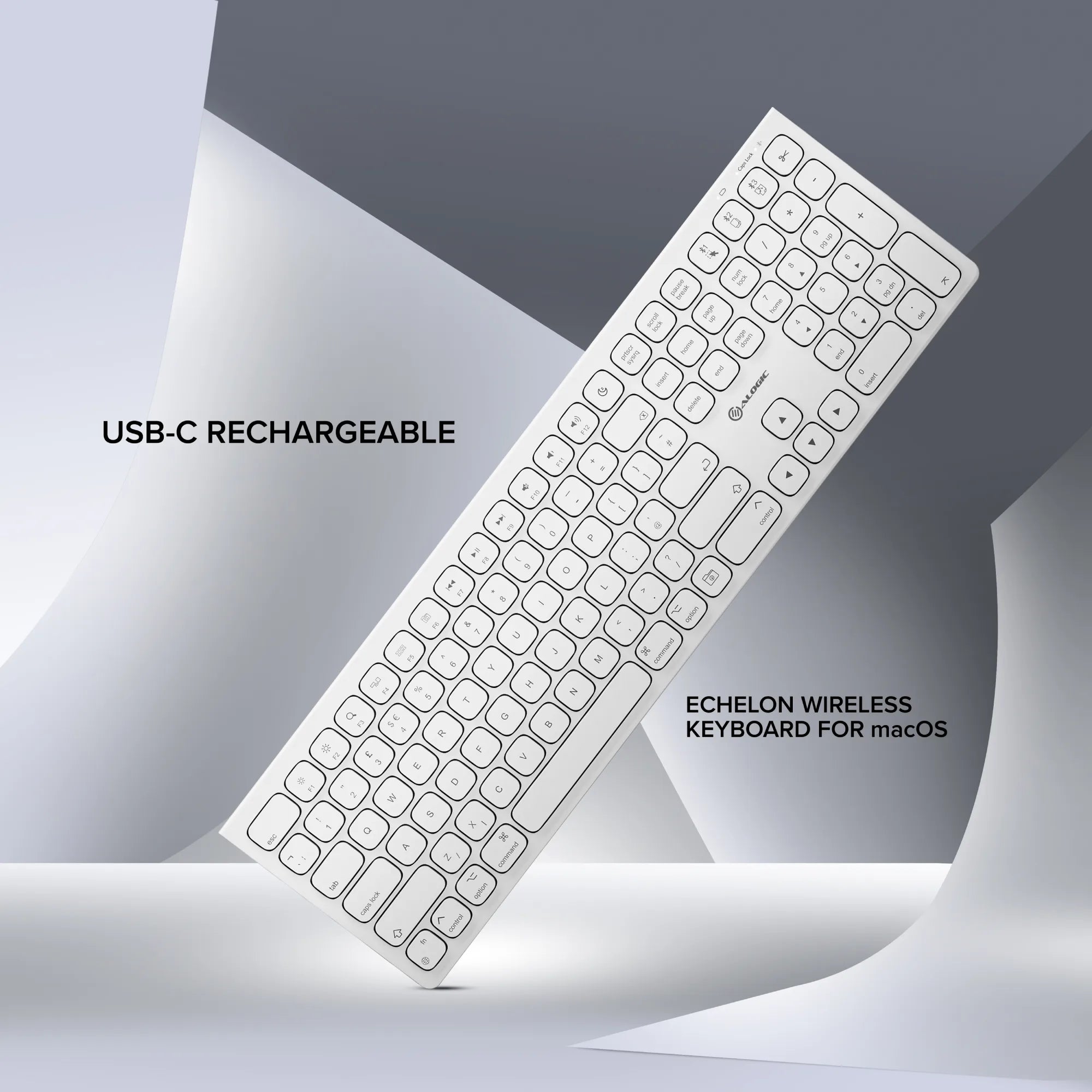 Echelon USB-C Rechargeable Wireless Keyboard for macOS