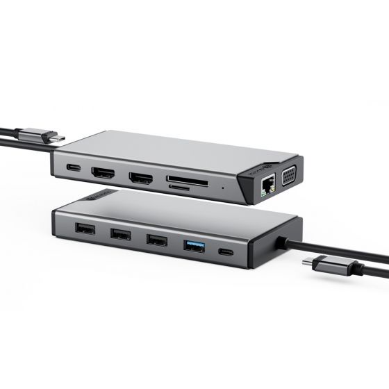 DV3 12-in-1 USB-C Dual Display Mini Dock