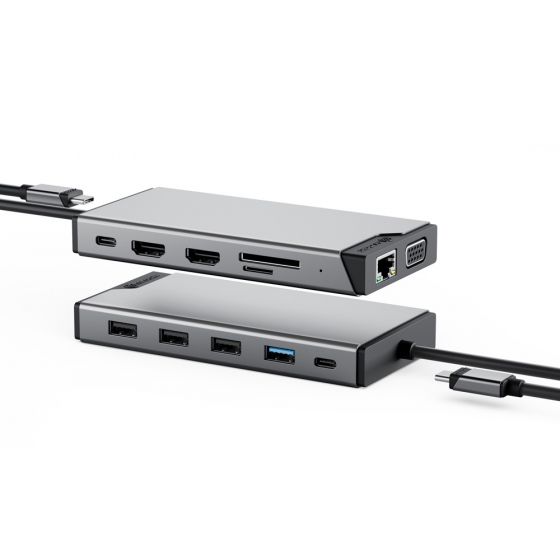 USB C Docking Station, 12 In 1 Triple Display Type C Hub To - Foto 3